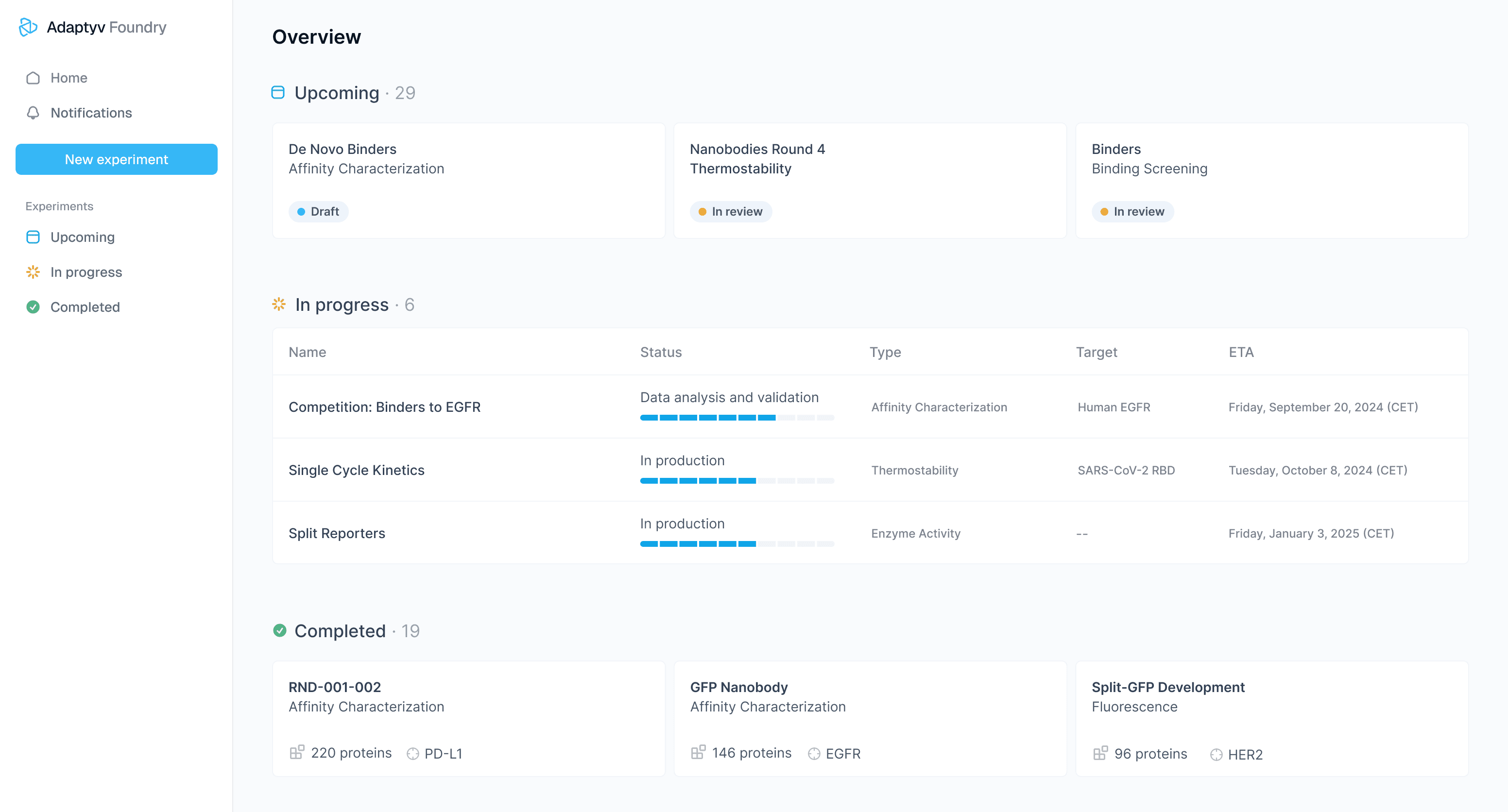 Experiment management