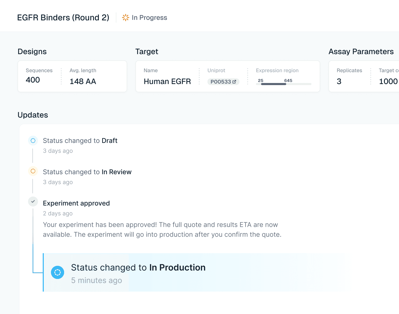 Stay updated about your experiment